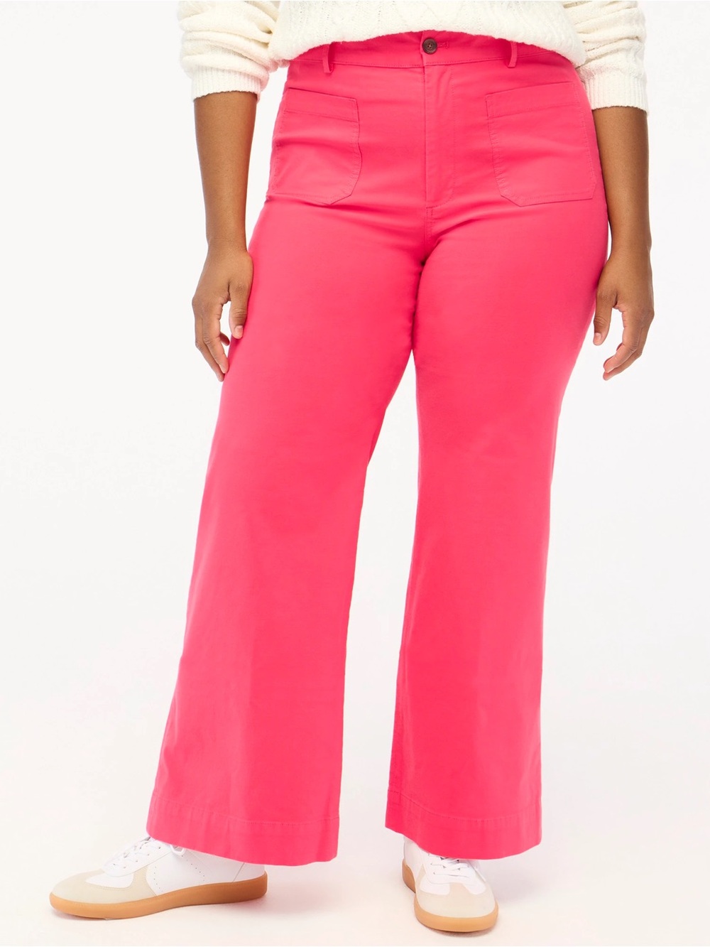 J. Crew NWT Lizzie High Rise Wide-Leg Trouser Pant - Hot Pink - Size 32